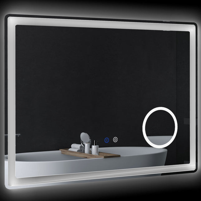 LED-Badezimmerspiegel mit 3-facher Vergrößerung, Touch, Antibeschlag