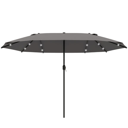 Großer LED-Gartenschirm, oval 440x260cm, Dunkelgrau