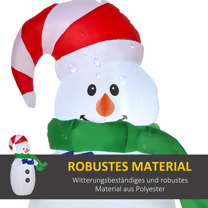 LED Weihnachtsmann- und Schneemann-Aufblasfigur, 120cm, warmweiß