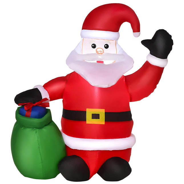 LED aufblasbarer Weihnachtsmann & Schneemann - 70x45x120 cm, warmweiß