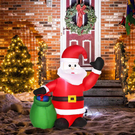 LED aufblasbarer Weihnachtsmann & Schneemann - 70x45x120 cm, warmweiß