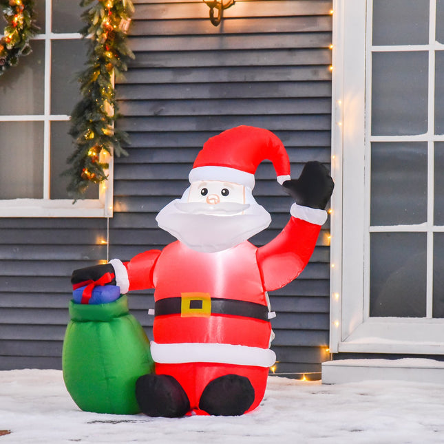 LED aufblasbarer Weihnachtsmann & Schneemann - 70x45x120 cm, warmweiß