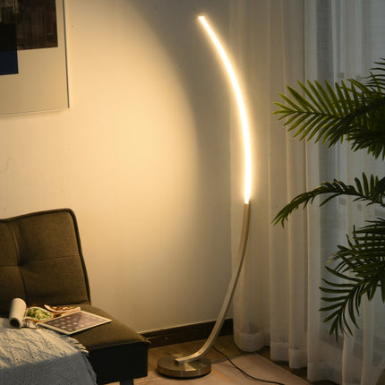 Gebogene LED-Stehlampe – warmweiß, Aluminium, 149 cm