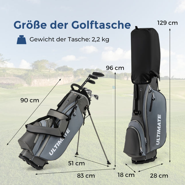 Komplettes Linkshänder-Golfschlägerset für Herren mit Tasche