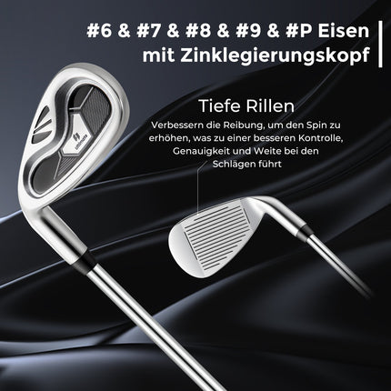Komplettes Linkshänder-Golfschlägerset für Herren mit Tasche