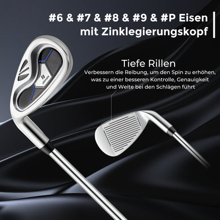 Komplettes Golfschläger-Set für Linkshänder mit Tasche