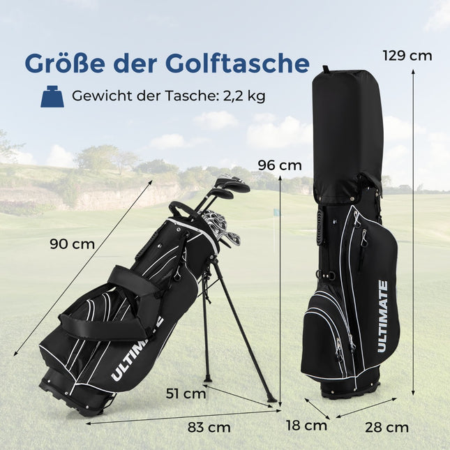 Kompletter Golfschlägersatz für Linkshänder mit Standbag