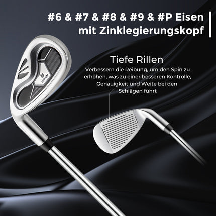 Kompletter Golfschlägersatz für Linkshänder mit Standbag