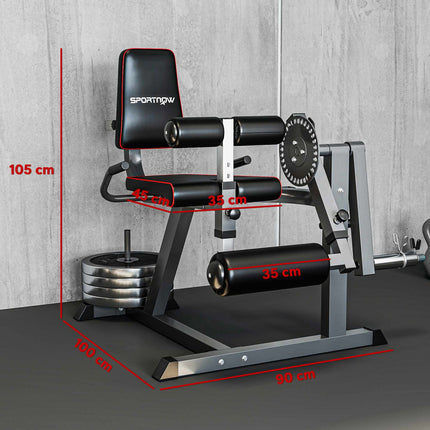 Leg Extension Machine, Adjustable Backrest & Thigh Support, Steel