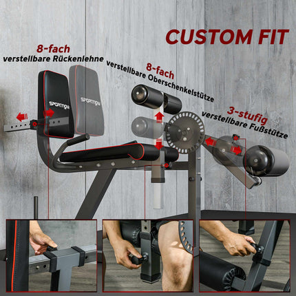 Leg Extension Machine, Adjustable Backrest & Thigh Support, Steel