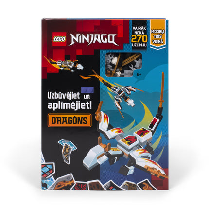 Lego Ninjago Activity Book "Build And Stick: Dragons" (Auf Lettisch)