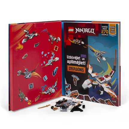 Lego Ninjago Activity Book "Build And Stick: Dragons" (Auf Lettisch)