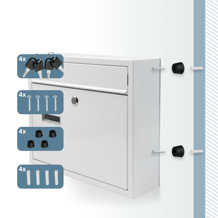 Letterbox, Wide Slot, Weatherproof Metal