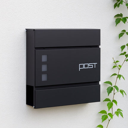 Letterbox with Newspaper Tube – Wall-Mounted Iron Design