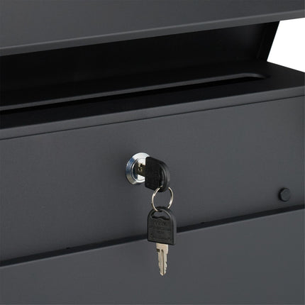 Letterbox with Newspaper Tube – Wall-Mounted Iron Design