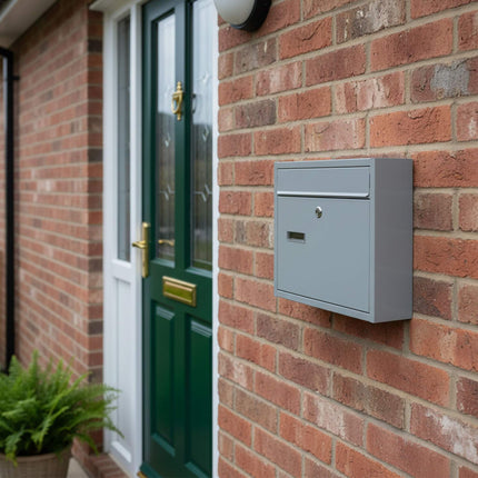 Briefkasten mit breitem Einwurfschlitz, pulverbeschichtetes Metall