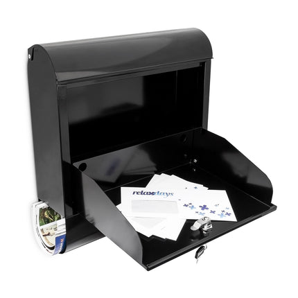 Letterbox with newspaper holder