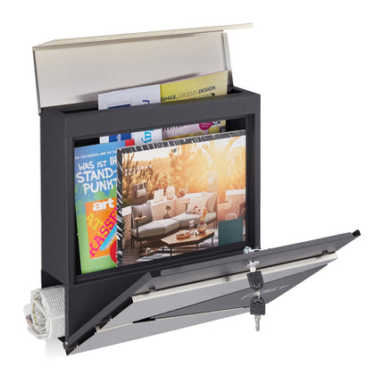 Letterbox with newspaper holder