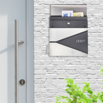 Letterbox with newspaper holder