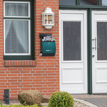 Letterbox with newspaper holder