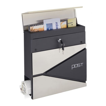 Letterbox with newspaper holder