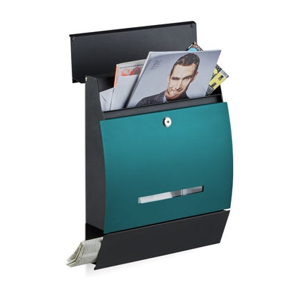 Letterbox with newspaper holder