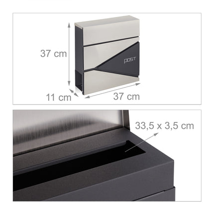 Letterbox with newspaper holder