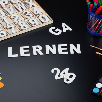 Letters and numbers in wood 144 parts