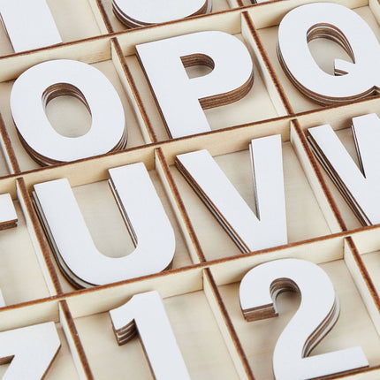 Letters and numbers in wood 144 parts