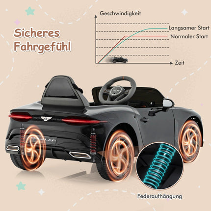 Lizenziertes Bentley Bacalar Kinderfahrzeug mit Fernbedienung &amp; Scherentüren &amp; Federung schwarz