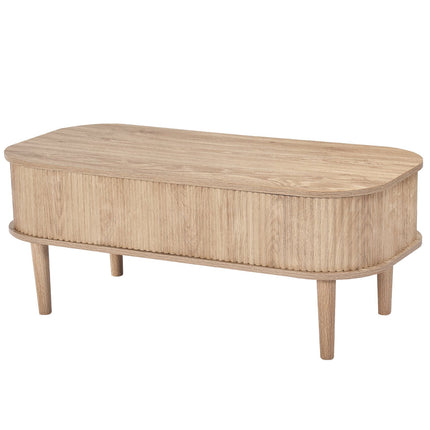 Lift Top Coffee Table, 39.4 In Oval With Hidden Storage