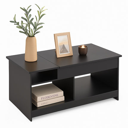 Lift-Top Coffee Table with Storage and Shelves