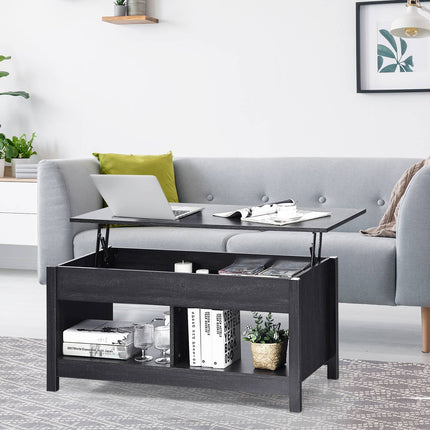 Couchtisch mit anhebbarem Oberteil, 109 cm, Schwarz