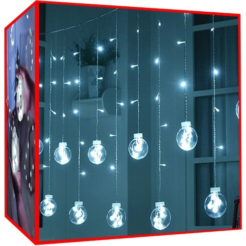 Světelný závěs 108 LED, studená bílá, 31V KŚ11347