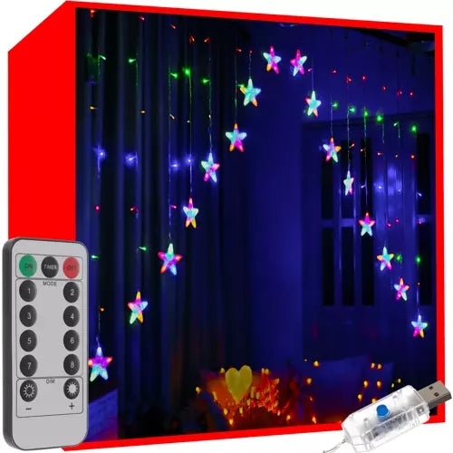Světelný závěs 136 LED USB, vícebarevný, KŚ19772