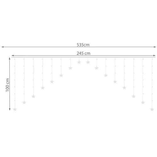 Světelný závěs 136 LED USB, vícebarevný, KŚ19772