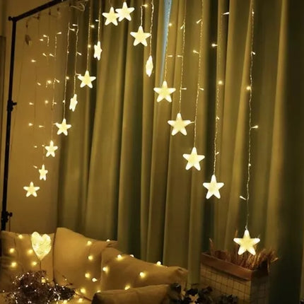 Světelný závěs 136 LED USB, teplá bílá, KŚ19738