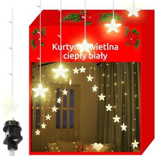 Světelný závěs 136 LED, teplá bílá, 31V KŚ11337