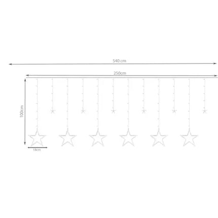 Světelný závěs 138 LED USB, teplá bílá, KŚ19750