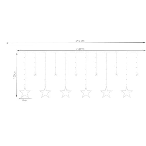 Světelný závěs 138 LED USB, teplá bílá, KŚ19750