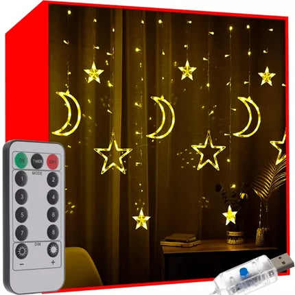 Lichtervorhang 138 LED USB - warmweiß KŚ19758 