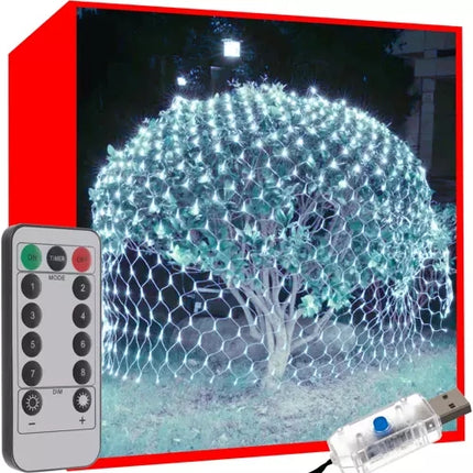 Světelný závěs 160 LED USB, studená bílá, KŚ19760