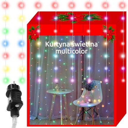 Lichtervorhang 300 LED – mehrfarbig 31V KŚ11331