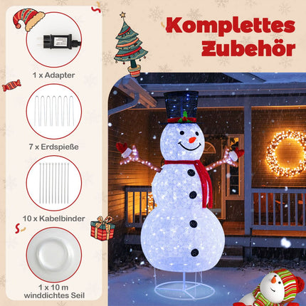Beleuchteter Weihnachts-Schneemann, 1,83 m, 200 kaltweiße LEDs