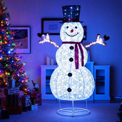 Beleuchteter Weihnachts-Schneemann, 1,83 m, 200 kaltweiße LEDs
