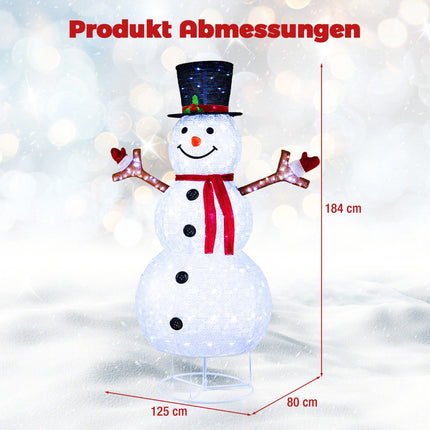 Beleuchteter Weihnachts-Schneemann, 1,83 m, 200 kaltweiße LEDs