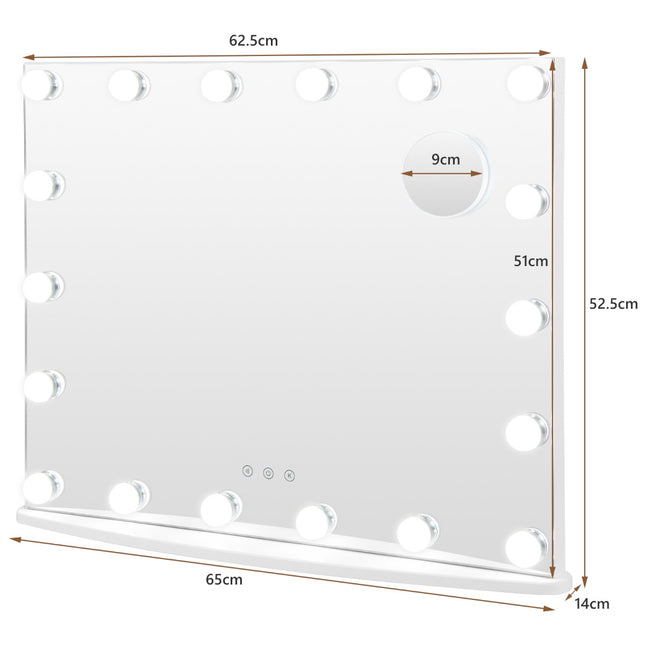 Beleuchteter Kosmetikspiegel, 18 LED, Touch, 3 Modi, 3-fach
