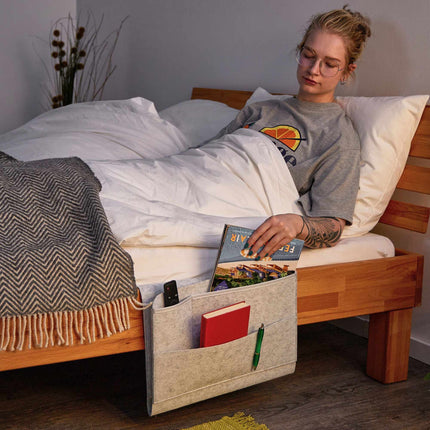 Light gray bed bag set of 2