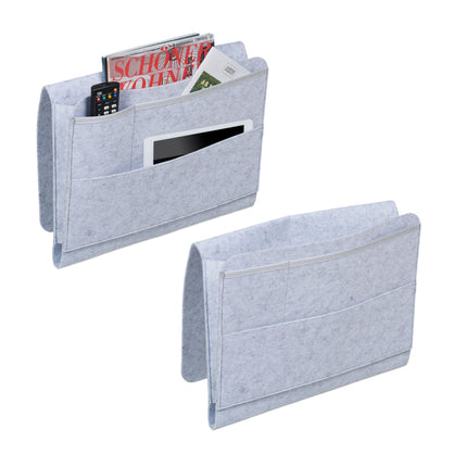 Light gray bed bag set of 2