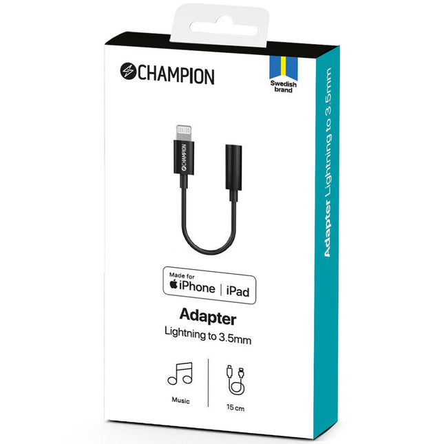Lightning auf 3,5 mm Adapter, Schwarz